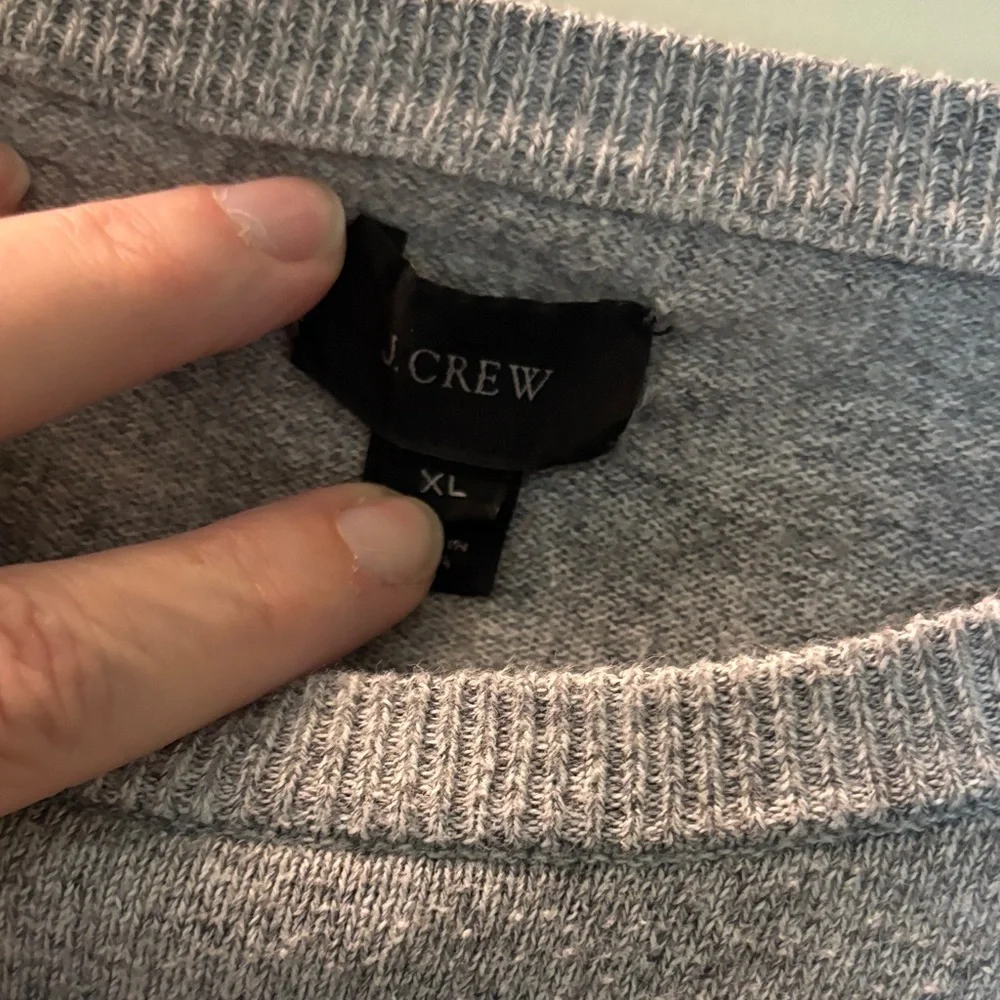 J. Crew Men’s Heather Gray Cotton Crew Neck Sweater Size XL Classic